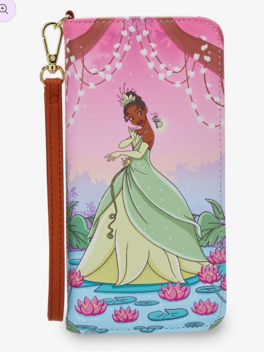Loungefly Disney The Princess and the Frog Tiana Bayou Sunset Tech Wallet NWT